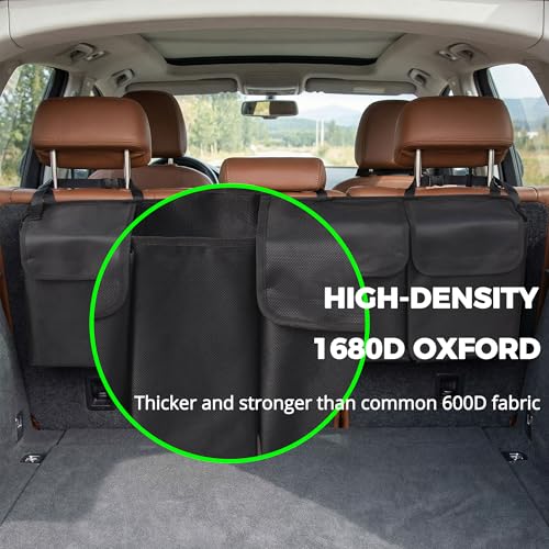 PIDO Hanging Trunk Organizer, Backseat Trunk Organizer for SUV, Hanging Car Storage Bag with Large Pockets for Sedan, Truck, Van, Upgraded Premium 1680D Oxford, Space Saving Car Interior Accessory - Image 4