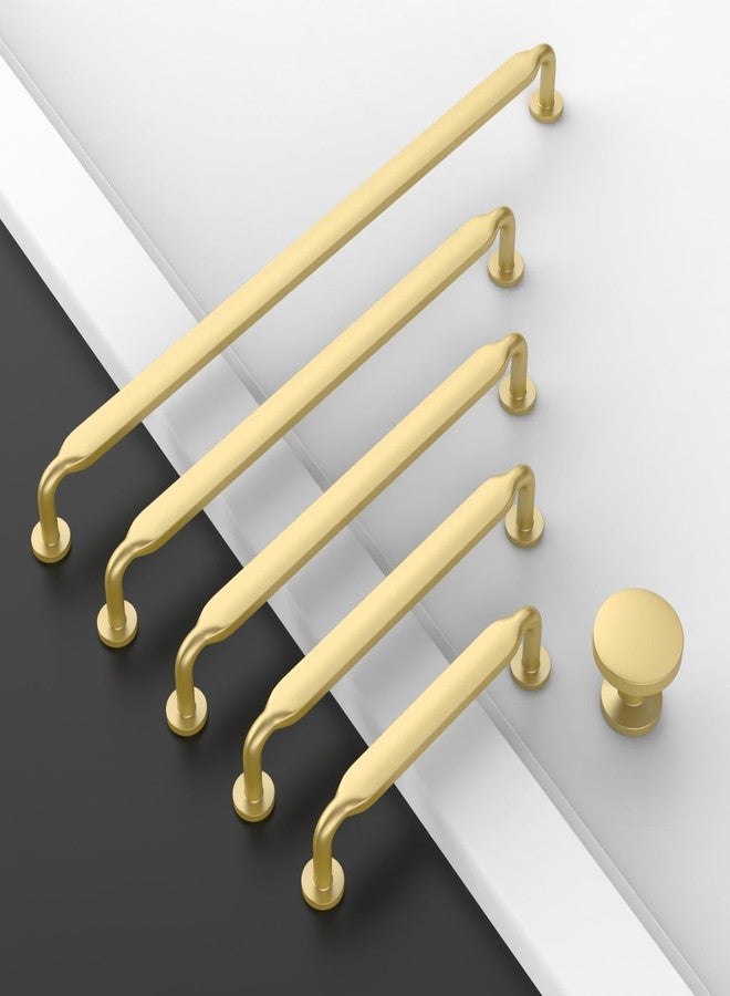 Amerdeco 10 Pack Brushed Gold Cabinet Pulls 5 Inch(128mm) Hole Centers Kitchen Cabinet Handles Solid Zinc Alloy Cabinet Hardware Drawer Pulls ZH0051 - Image 3
