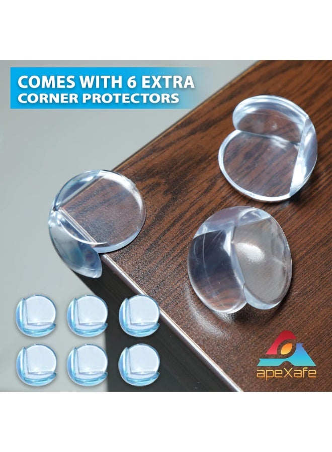 إيروريكس مجموعة أقفال خزانة أمان الأطفال من Apexafe، مكونة من 6 قطع، مزاليج قابلة للتعديل لحماية الأطفال مع لاصق 3M و6 واقيات للزوايا، نظام قفل مزدوج، حزام مرن، تركيب بدون مثقاب للأدراج والثلاجة والمرحاض والفرن - Image 3