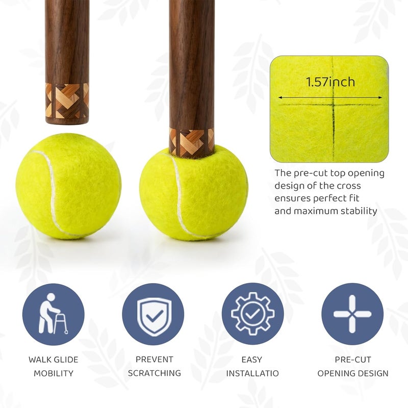ANCKNE Walker Tennis Balls Precut Tennis Balls for Walkers 4PCS Walkers Legs Universal Precut Glide Balls, Heavy Duty Long Lasting Felt Pad Glide Coverings - Image 2