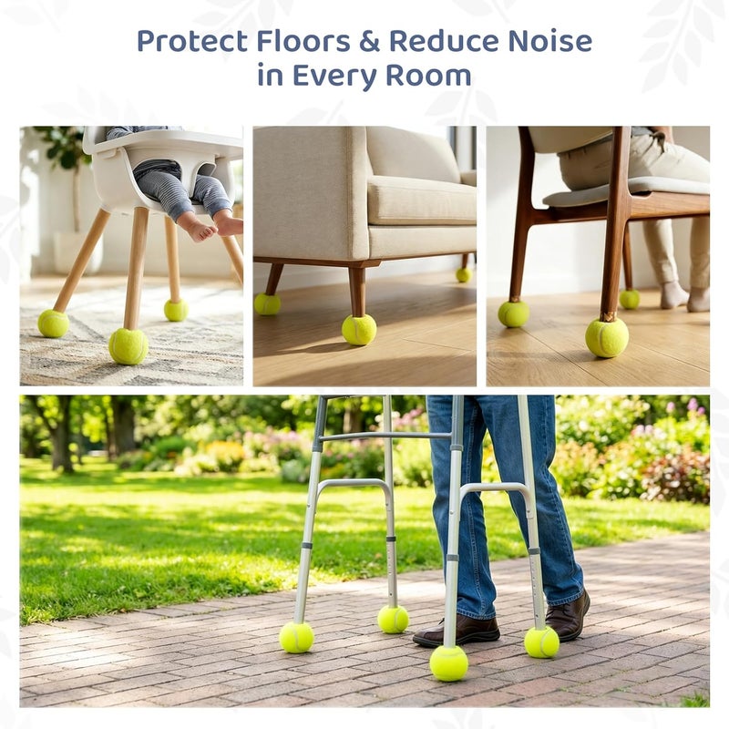ANCKNE Walker Tennis Balls Precut Tennis Balls for Walkers 4PCS Walkers Legs Universal Precut Glide Balls, Heavy Duty Long Lasting Felt Pad Glide Coverings - Image 5