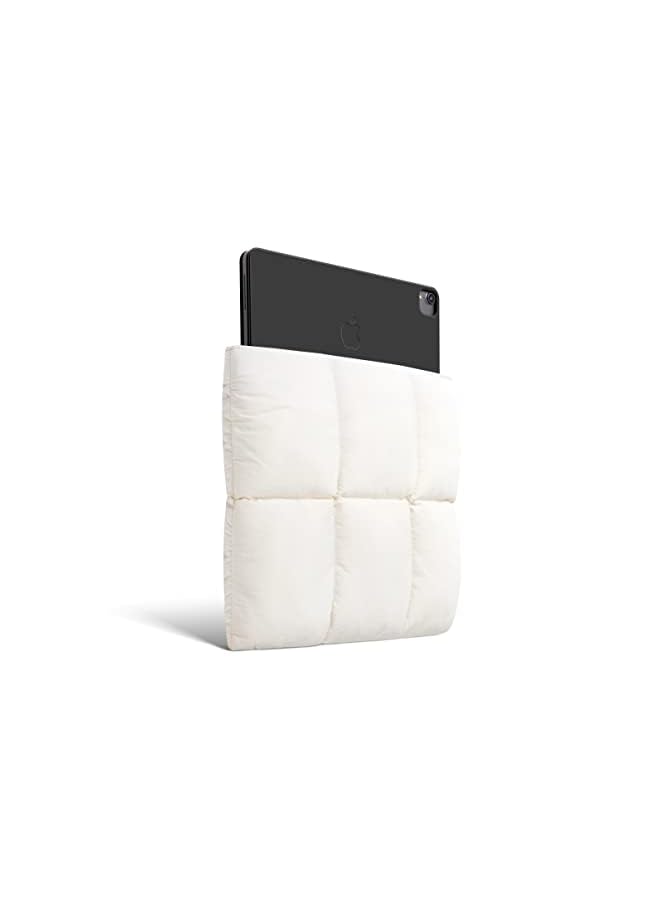 Puffy Tablet Sleeve Bag For Ipad Pro 12.9 Inch Quilted Puffer Puff Tablet Carrying Case For Women Pillow Case Compatible For Ipad Pro M2 M1 2022 2018 With Magic Keyboard Rice