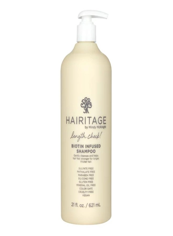 Hairitage Length Check Biotin Shampoo with Jamaican Black Castor Oil - Thickening + Volumizing - Sulfate Free + Color Safe + Vegan - Hydrating Repair Shampoo for Thinning Hair 21 Oz. - Image 1