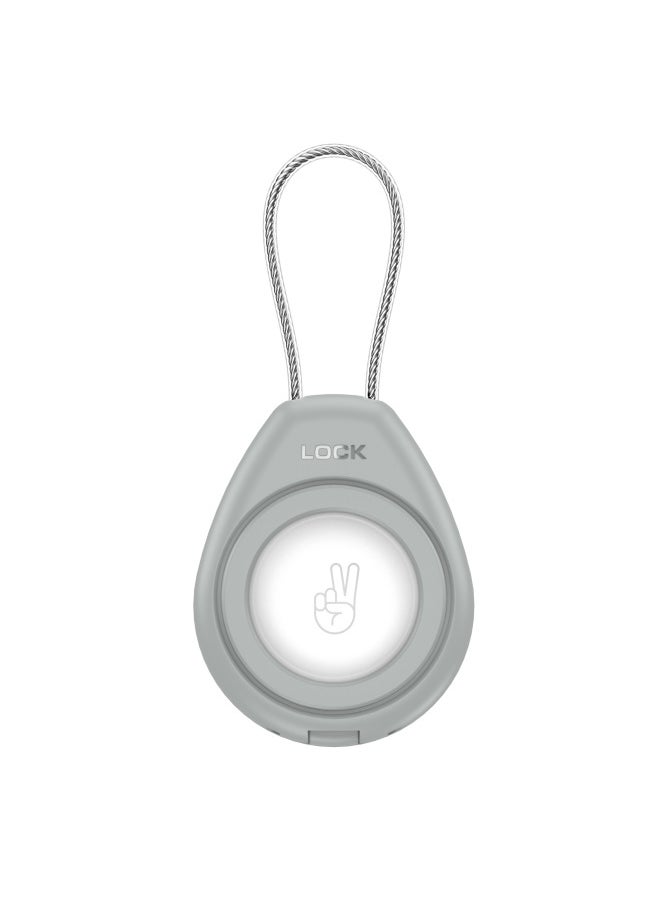 Generic - Applicable AirTag Protective Cover For Apple Airtag Anti-lost Locator Rope Transparent All-inclusive Metal Rope Protective Cover-Color:Gray-Applicable Models:Suitable For Apple Airtag Locator - Image 1