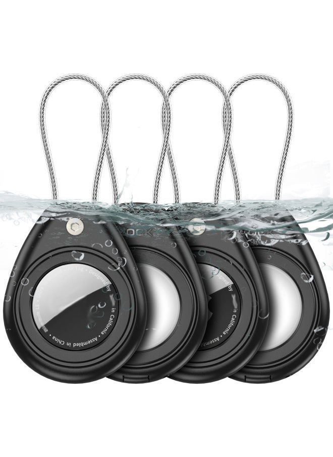 Generic - Applicable AirTag Protective Cover For Apple Airtag Anti-lost Locator Rope Transparent All-inclusive Metal Rope Protective Cover-Color:Gray-Applicable Models:Suitable For Apple Airtag Locator - Image 1