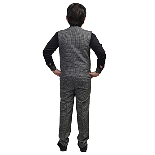 ZOLARIO Boys Clothing Set 3 Piece Dress for Boys, Set of Waist Coat, Pant, Bow & Shirt, Ideal for Wedding & Birthday. (6-7 Years) Black - Image 4