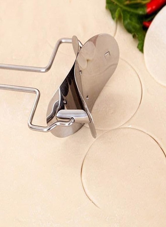 ZURITY Stainless Steel Dumpling Wrapper Cutter Round Dough for Momos Gujiya Puri – Circle Maker Tool Kitchen, Baking Cooking, Durable Metal - Image 3