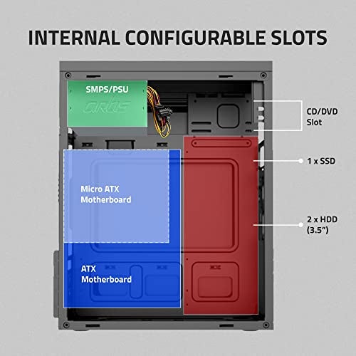 Artis 2220 3.0C Computer Cabinet Support Micro ATX Motherboard, 1 x 80mm Fan with 400W Power Supply - Image 3
