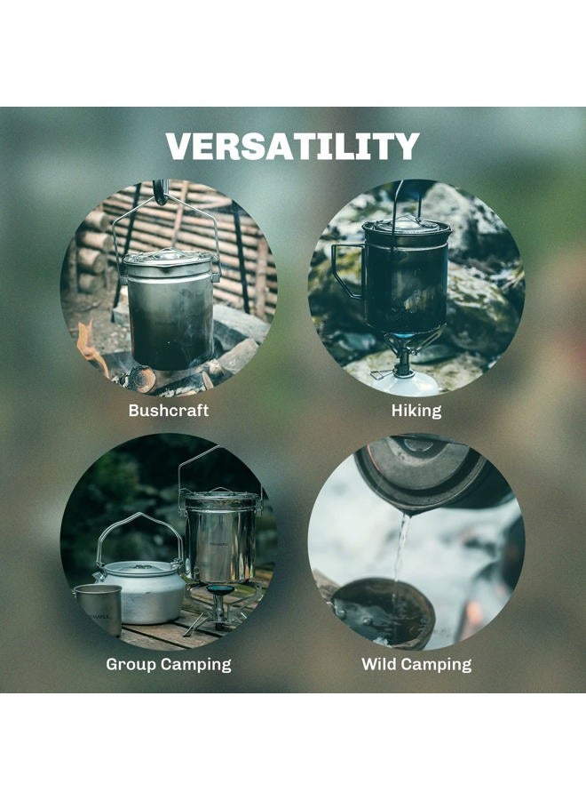 Fire-Maple Fire Maple Antarcti 1.2L Camping Pot with Lid | SUS304 Stainless Steel Bushcraft Gear | Hangable Campfire Cooking Equipment - Image 5