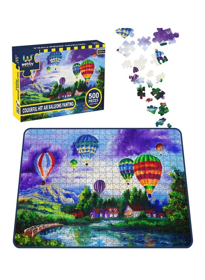 Webby Colourful Hot Air Balloons Painting Jigsaw Puzzle, 500 Pieces - Image 3