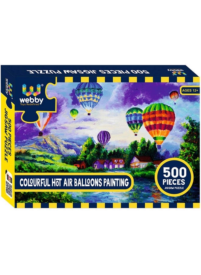 Webby Colourful Hot Air Balloons Painting Jigsaw Puzzle, 500 Pieces - Image 1
