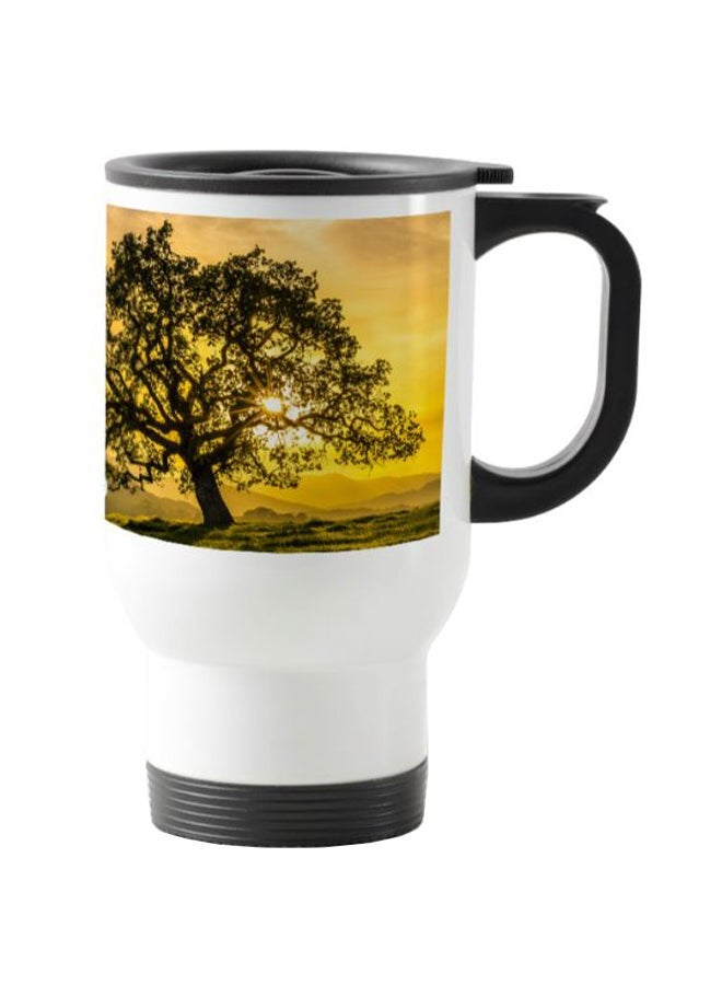 Sunset Tree Printed Travel Mug Multicolour 13centimeter