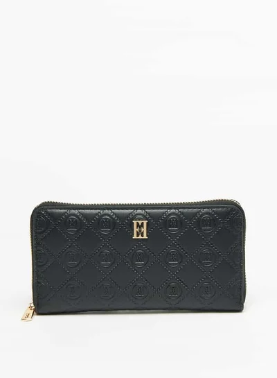 ELLE Women Monogram Embossed Zip Around Wallet