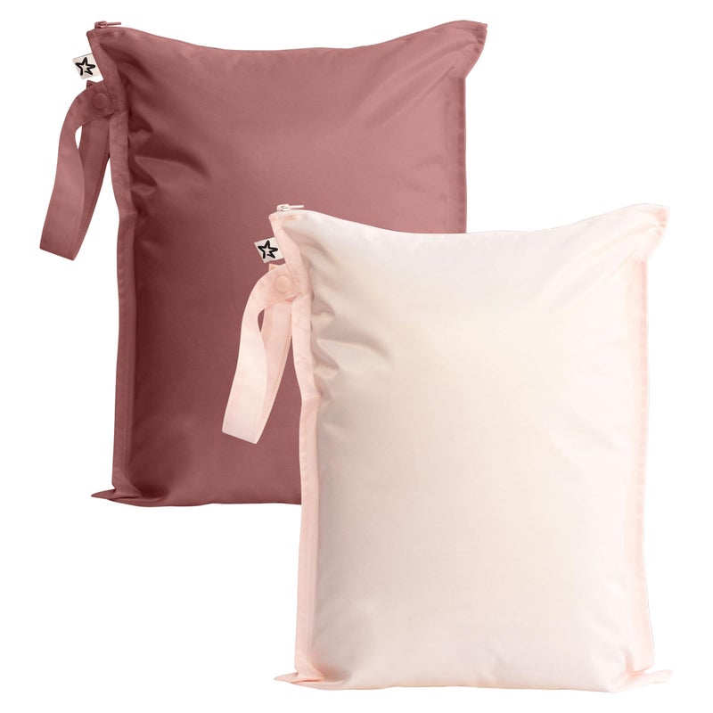 Tiny Twinkle Mess proof Waterproof Wet Dry Bag2pk Reusable Wet Bags for SwimsuitsBaby ClothesLeakproof Wet BagWaterproof Bag for TravelDiaper bagWet Bags for Baby Rose Burgundy