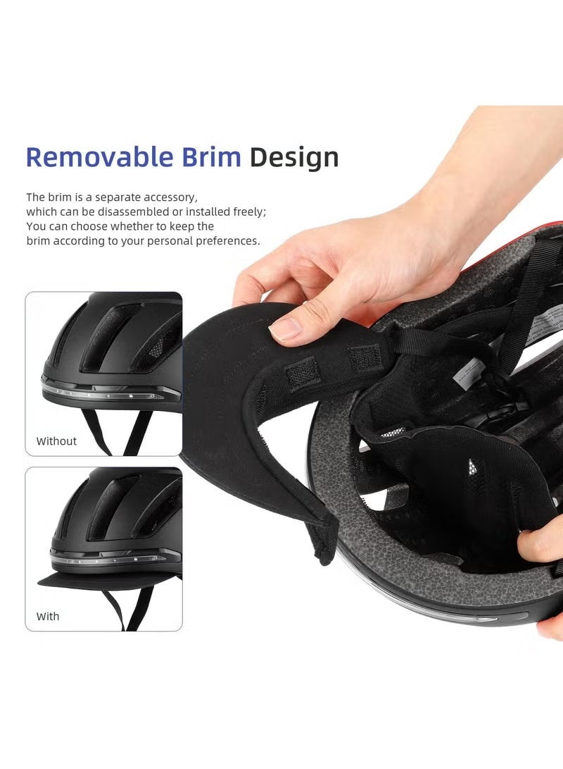 ULIP Smart Bicycle Helmet with Front Rear LED Light Detachable Visor and Lining for Adults Men Women Bike Skateboard Cycling Roller Scooter Commute Black - Image 4