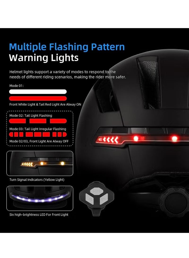 ULIP Smart Bicycle Helmet with Front Rear LED Light Detachable Visor and Lining for Adults Men Women Bike Skateboard Cycling Roller Scooter Commute Black - Image 5