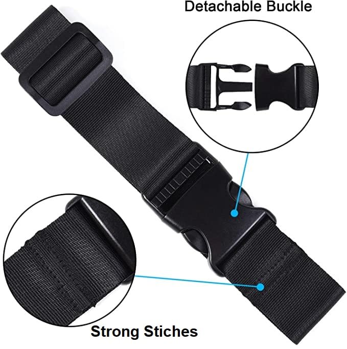 BASRI Add a Baggage Belt Strap 1.5" x1Mtr for Luggage Bags Unisex Connect Your 3 luggages 2 Pack (Grey) - Image 3
