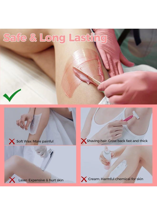 Madors خرز الشمع الصلب لإزالة الشعر - مجموعة مادورز 1 رطل/16 أونصة مع 10 عصي تطبيق الشمع لإزالة الشعر من الجسم بالكامل لمحمصة الشمع - Image 2