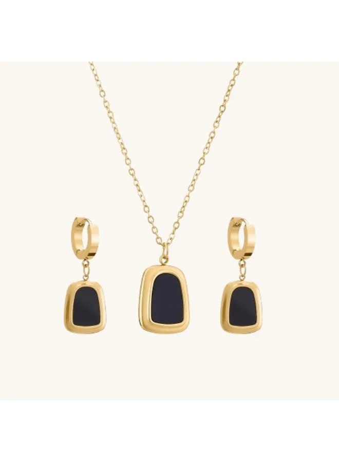 Palmonas PALMONAS 18k Gold Plated Black Onyx Set for Women