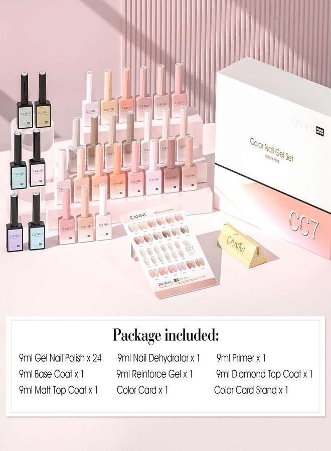 CANNI CC7 30 Pcs 9ML Hema-Free Jelly Gel Nail Polish Set with Base Top Coat- Jelly Nude Pink Translucent Gel Polish Colors Kit, Soak Off LED Nail Manicure Kit DIY at Home Salon Gifts - Image 3