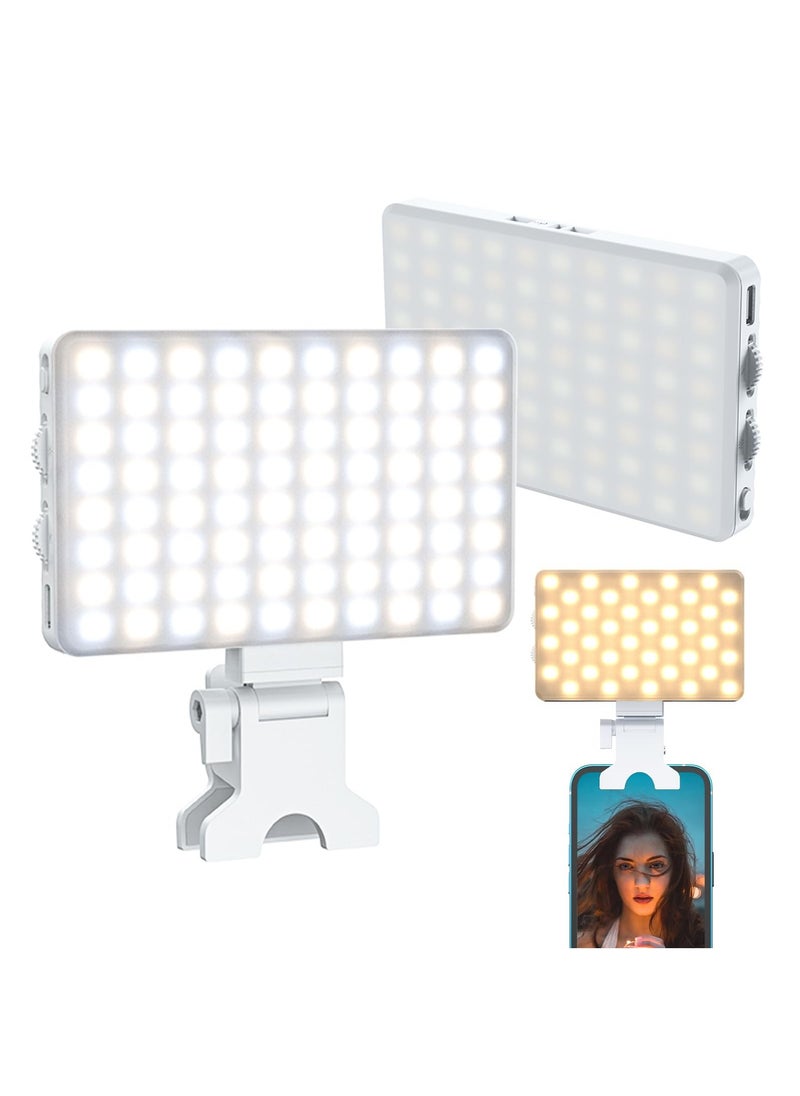 KASTWAVE ضوء سيلفي للهاتف، 80 مصباح LED مع 3 أوضاع للضوء و 97+ TLCL، ضوء قابل لإعادة الشحن مع مشبك محمول للهاتف، تيك توك، كاميرا، مدونة، مكياج  - Image 1