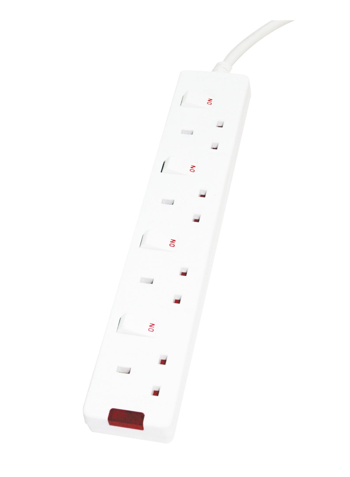 MASTERPLUG Individual Switched Extension Lead 4 Sockets 2 Meter 13A ...