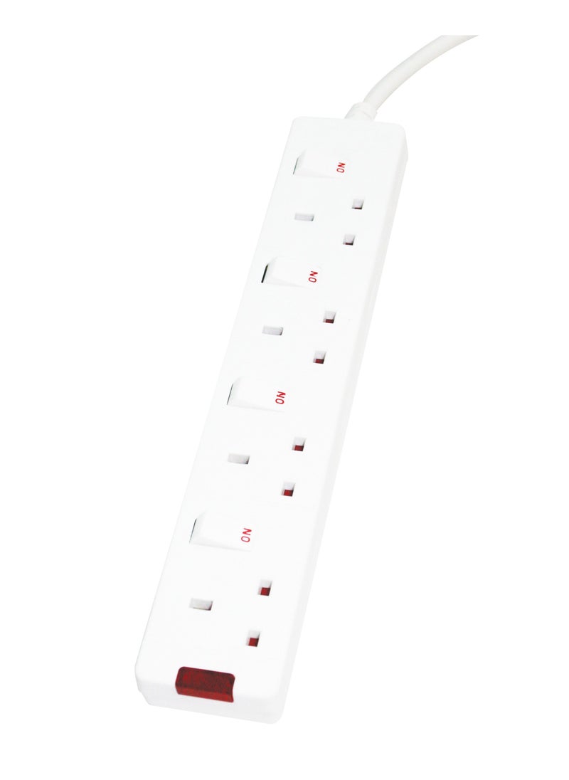 MASTERPLUG Individual Switched Extension Lead 4 Sockets 2 Meter 13A  - Image 1
