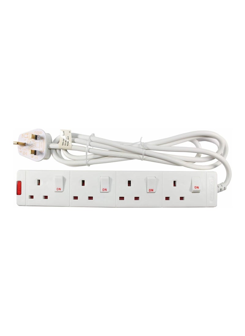 MASTERPLUG Individual Switched Extension Lead 4 Sockets 2 Meter 13A  - Image 2