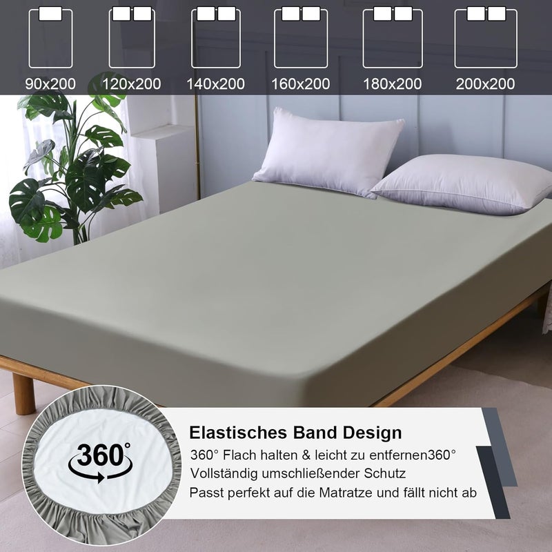 ohano Waterproof Mattress Protector 180 x 200 cm Fitted Sheet, Waterproof and Breathable Mattress Cover, Incontinence Pad, Moisture Protection Bed Sheet, Fitted Sheet, for All Seasons, Grey - Image 4