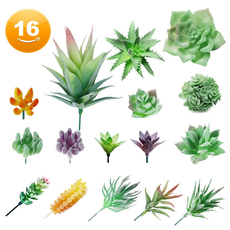 INNOVATIVE BAY 2023 Upgrade 16 Pack Artificial Succulent Plants Unpotted Mini Fake Succulents Plant Faux Succulents Plants Mini Artificial Succulents Unpotted -Fake Plants for decoration-16 pcs - Image 2