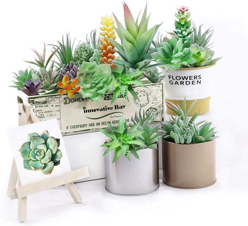 INNOVATIVE BAY 2023 Upgrade 16 Pack Artificial Succulent Plants Unpotted Mini Fake Succulents Plant Faux Succulents Plants Mini Artificial Succulents Unpotted -Fake Plants for decoration-16 pcs - Image 1