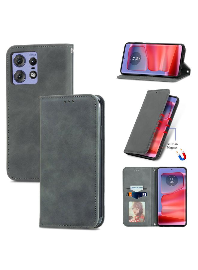 S-TOP Case For Motorola Moto Edge 50 Pro Retro Skin Feel Magnetic Flip Leather Phone Case - Image 1
