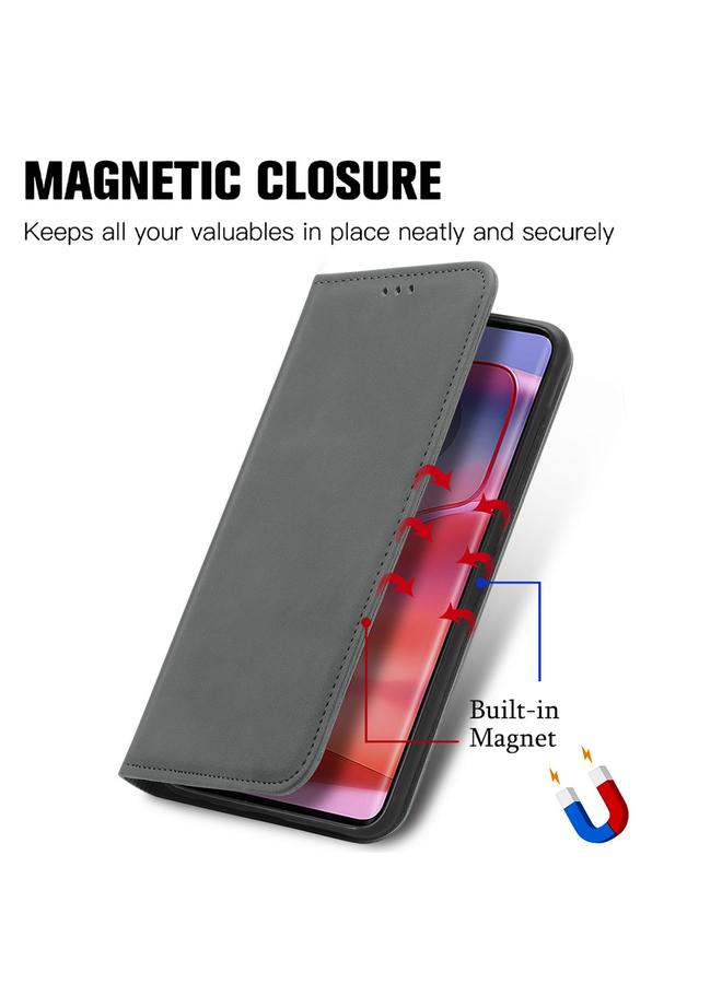 S-TOP Case For Motorola Moto Edge 50 Pro Retro Skin Feel Magnetic Flip Leather Phone Case - Image 4