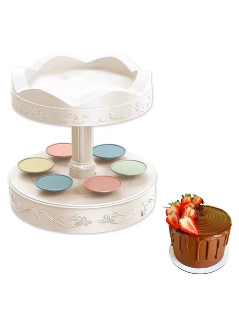 Cake Stand Carousel Cake Stand Rotating Base Turntable Point Moving Dessert Tray Birthday Cake Display Stand Cupcake Stand