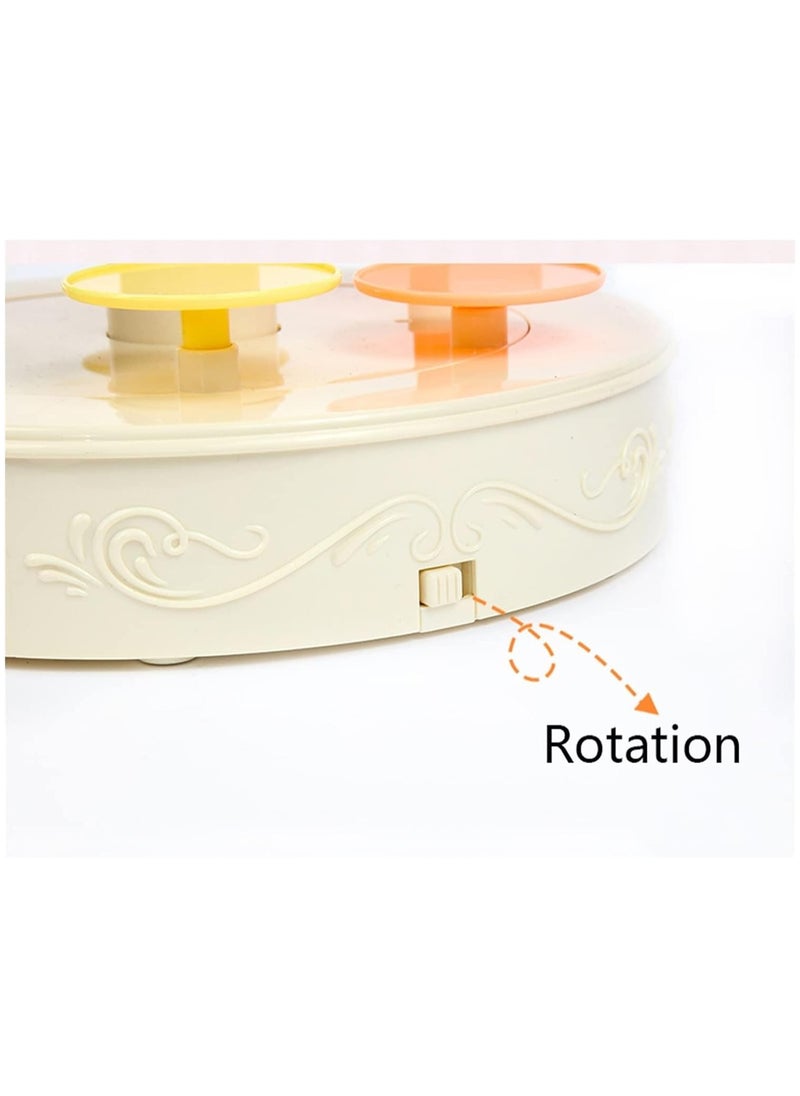 Generic - Cake Stand Carousel Cake Stand Rotating Base Turntable Point Moving Dessert Tray Birthday Cake Display Stand Cupcake Stand - Image 1