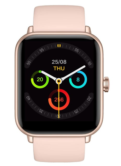 Swiss Military Alps 1 Smartwatch with Alexa, Call Function, Music Playback, 100 Songs Storage, Health Monitoring, IP67 Water Resistance, 5-7 Days Battery, 1.69” HD Touchscreen, iOS & Android Compatible – Rose Gold Frame with Pink Strap