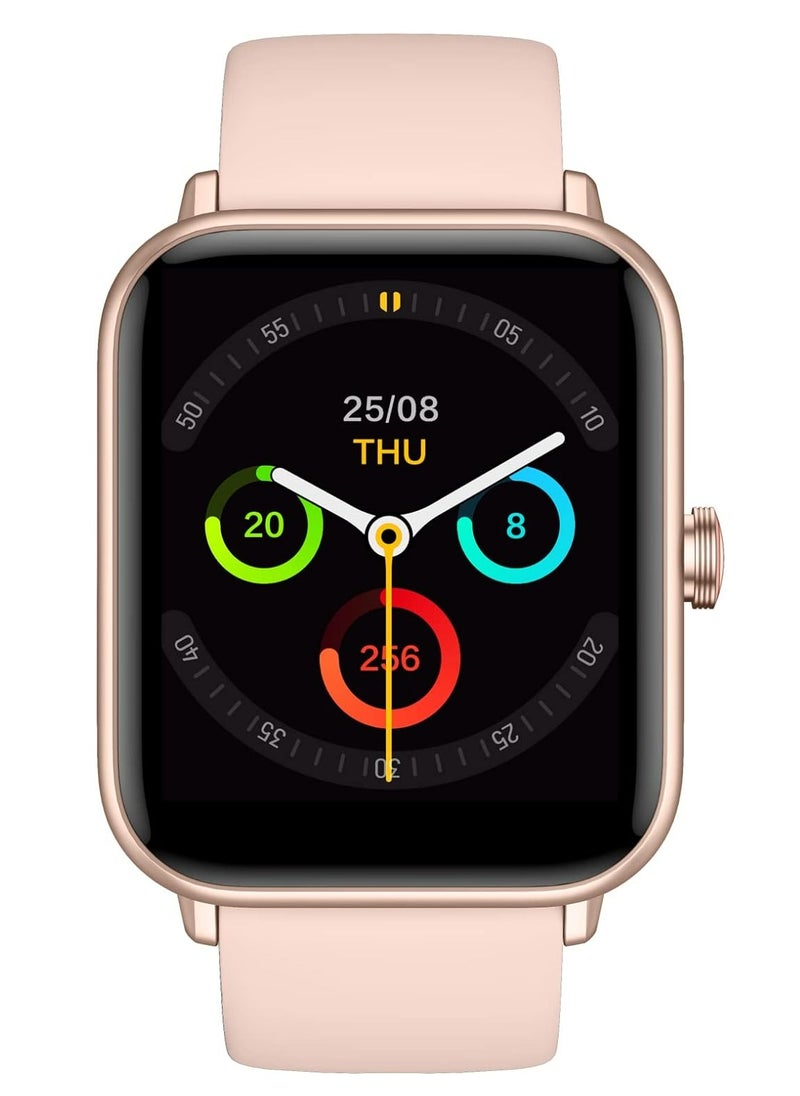 SWISS MILITARY - Swiss Military Alps 1 Smartwatch with Alexa, Call Function, Music Playback, 100 Songs Storage, Health Monitoring, IP67 Water Resistance, 5-7 Days Battery, 1.69” HD Touchscreen, iOS & Android Compatible – Rose Gold Frame with Pink Strap - Image 1