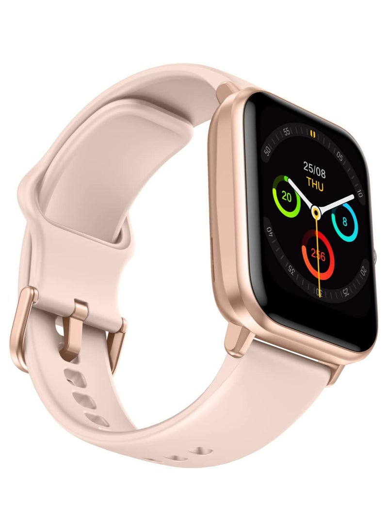 SWISS MILITARY - Swiss Military Alps 1 Smartwatch with Alexa, Call Function, Music Playback, 100 Songs Storage, Health Monitoring, IP67 Water Resistance, 5-7 Days Battery, 1.69” HD Touchscreen, iOS & Android Compatible – Rose Gold Frame with Pink Strap - Image 1