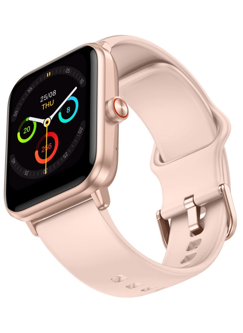 SWISS MILITARY - Swiss Military Alps 1 Smartwatch with Alexa, Call Function, Music Playback, 100 Songs Storage, Health Monitoring, IP67 Water Resistance, 5-7 Days Battery, 1.69” HD Touchscreen, iOS & Android Compatible – Rose Gold Frame with Pink Strap - Image 1