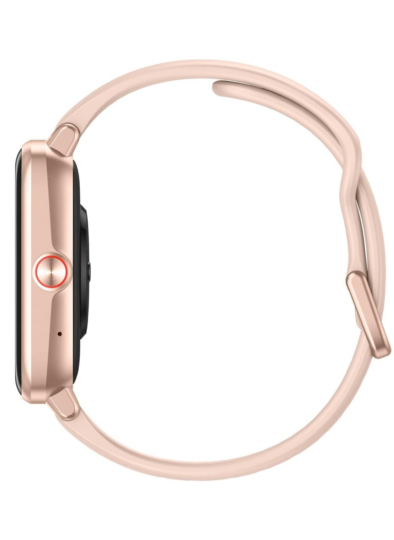 SWISS MILITARY - Swiss Military Alps 1 Smartwatch with Alexa, Call Function, Music Playback, 100 Songs Storage, Health Monitoring, IP67 Water Resistance, 5-7 Days Battery, 1.69” HD Touchscreen, iOS & Android Compatible – Rose Gold Frame with Pink Strap - Image 1