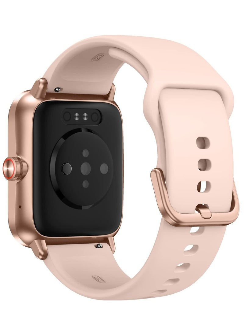SWISS MILITARY - Swiss Military Alps 1 Smartwatch with Alexa, Call Function, Music Playback, 100 Songs Storage, Health Monitoring, IP67 Water Resistance, 5-7 Days Battery, 1.69” HD Touchscreen, iOS & Android Compatible – Rose Gold Frame with Pink Strap - Image 1
