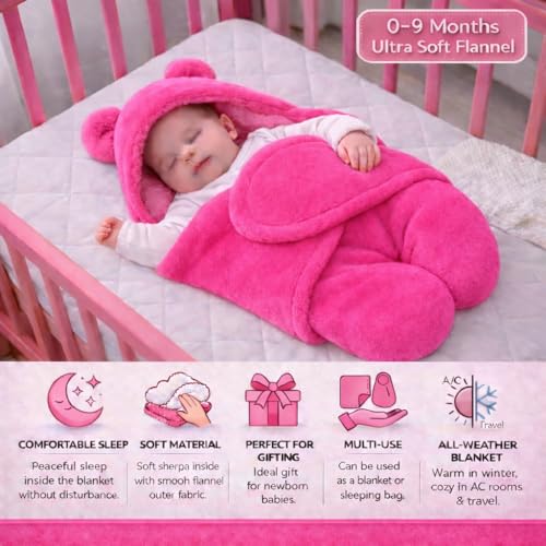First Kick Baby Blanket Newborn Gift Pack of Swaddle Wrapper, 0-9 Months, Length 68 cm x Width 68 cm - Image 3