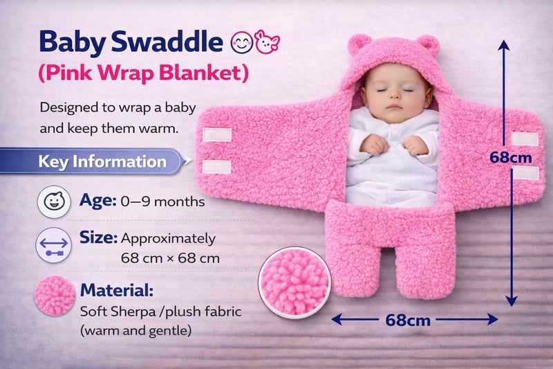 First Kick Baby Blanket Newborn Gift Pack of Swaddle Wrapper, 0-9 Months, Length 68 cm x Width 68 cm - Image 4