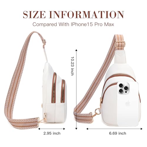 Viverte Crossbody Bags for Women Initial Sling Bag Cross Body Fanny Packs Personalized Gifts for Mom Women Wife (Beige with Brown-A) - Image 3