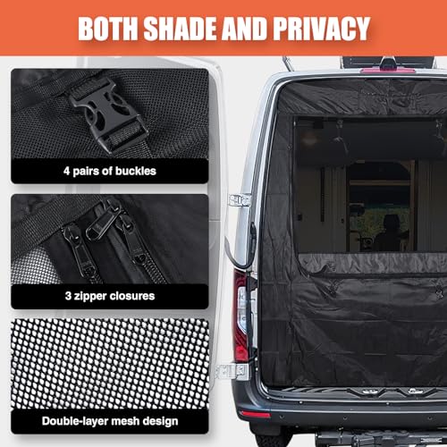 BKICKI RV Insect Screen Back Door Flyscreen for Mercedes Benz Sprinter High Roof - Image 2