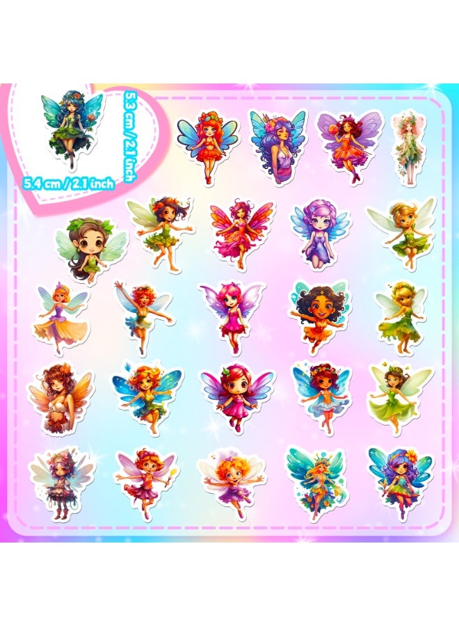 NIBEMINENT 50 Pcs Flower Fairy Elf Deco Kit Waterproof Stickers, High Definition Printing Bright Colors, Suitable for Laptop Skateboard Luggage Water Bottle Guitar DIY - Image 3
