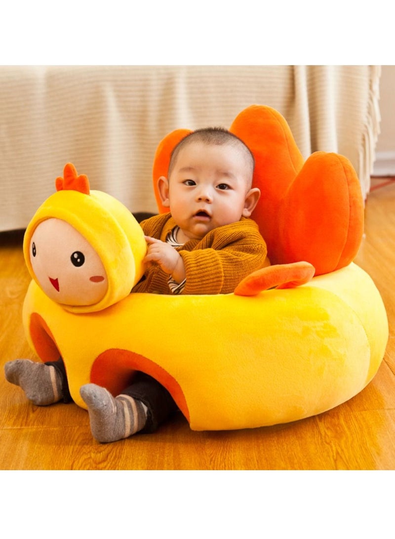 إفريثينج فور كيدز كرسي ناعم للأطفال الرضع مقعد أريكة محمول على شكل حيوان قطيفة لتعلم الجلوس لمدة 3-16 شهرًا للرضع حديثي الولادة - Image 2