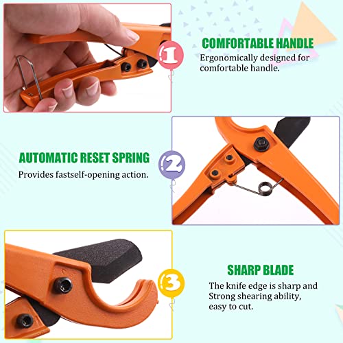 Keadic 52Pcs Ear Hose Clamp Crimping Tool and PEX Pipe Cutter for 1/8 inch-1 1/4 inch Tube with [6mm to 18.5mm] 304 Stainless Steel Clamps, PEX Cinch Fastening Tool for Automotive Marine Motorcycl - Image 4