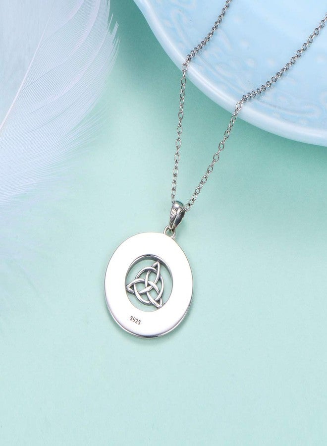 DAOCHONG 925 Sterling Silver Jewelry Oxidized Good Luck Irish Knot Celtic Medallion Round Pendant Necklace, 20 inch (celtic trinity knot necklace) - Image 4