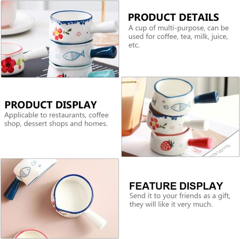 comfrt Enamel Milk Pan Butter Warmer Ceramics Soup Pot Porcelain Gravy Boat Saucepan Pan Milk Pot Small Cookware with Pour Spouts for Boiling Milk Butter Coffee Baby Food - Image 2